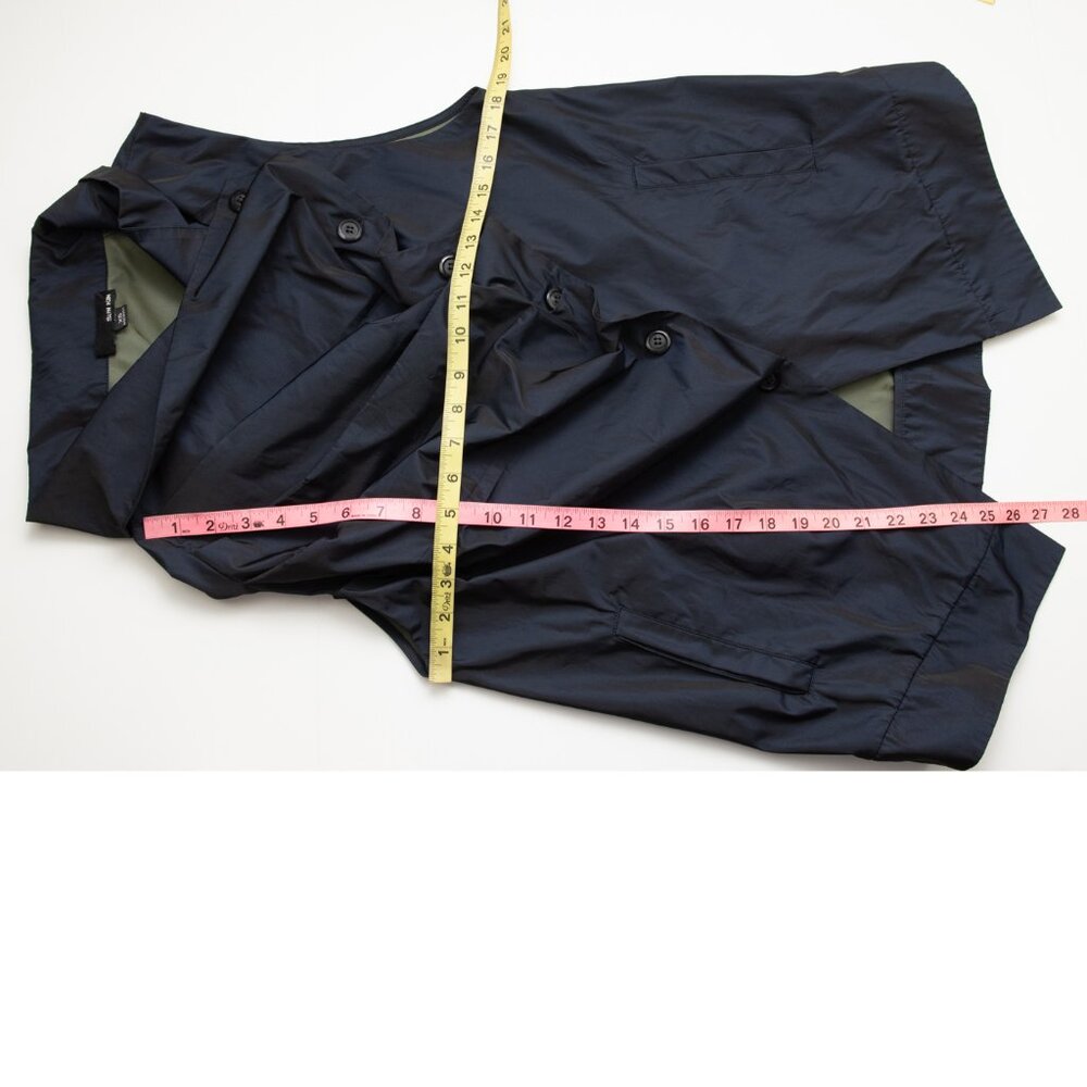 Sun Kim Jenny Vest Asymmetrical Ruched Lightweight Lagenlook Navy Blue Size XS - Picture 6 of 6